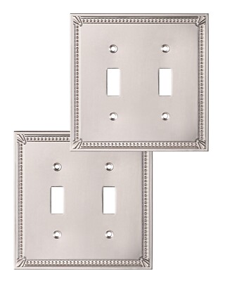 DEWENWILS Sunken Pearls Decorative Wall Plate Switch Double Toggle, 2 Pack