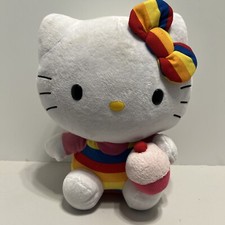 Hello Kitty Plush TY Doll Cupcake Rainbow 12 inch
