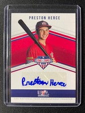 2018 Panini USA Stars & Stripes Preston Herce 14U Autograph #055/100!!!