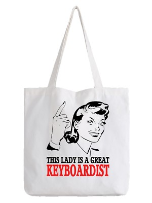 Keyboarderin Damen Tragetasche Shopper bestes Geschenk Musik Tasten Keyboarder Klavier