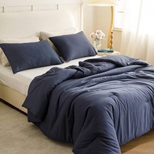 Comforter Set Queen, 3pcs 1 Boho Blue Queen Comforter 90"x90" Navy Blue