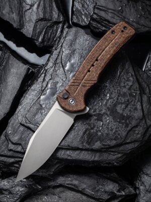 Civivi Messer COGENT C20038D-6 Button Lock Flipper 14C28N Stahl Micarta BROWN