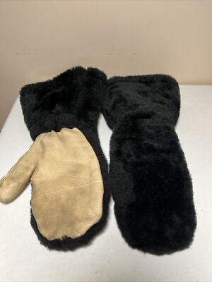 Black Pile Thinsulate Sno-Mitt By Uber Glove Co. Deer Skin Palm-Medium