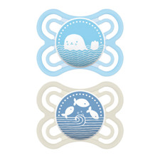 MAM Perfect Collection Pacifiers 0 - 6m Blue/Clear