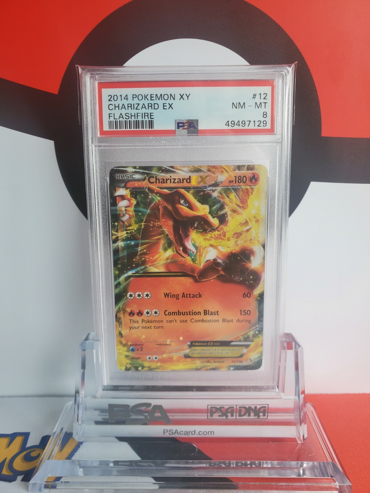2014 pokemon xy flashfire charizard ex #12 PSA 8