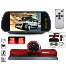 Brake Light Rear View Backup Camera +Mirror Monitor For Nissan NV 1500 2500 3500