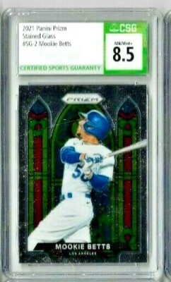 ●MOOKIE 2021 Panini Prizm Mookie Betts Stained Glass CSG 8.5 | eBay