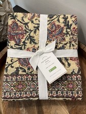 Pottery Barn Pillow Sham Anja Kalamkari Quilted EURO 26" Boho Ivory Red RARE NEW