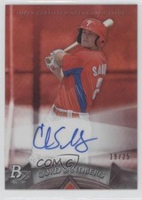 2014 Bowman Platinum Prospects Red Refractor 19/25 Cord Sandberg #AP-CS Auto b9e
