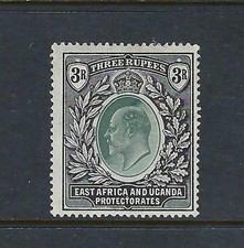 East Africa and Uganda 1904 King Edward VII 3r Grey-Green SG11 Mint Hinged. MH.