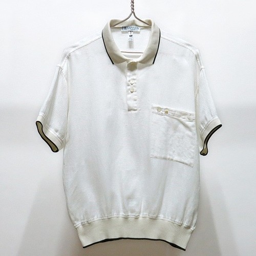 Lanvin, Vintage LANVIN Linen short-sleeved collar polo t-shirt men's M size