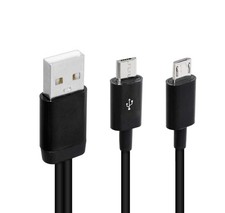 CERRXIAN 8 Inch USB 2.0 Type A Male to Dual Micro 8inch, Black-2Micro