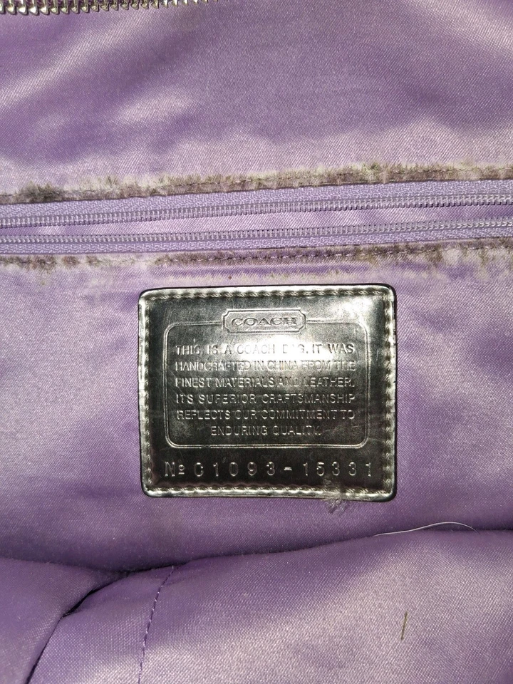 Bolso Coach Poppy Jacquered Signature púrpura, bolso grande Foto 4 de 4
