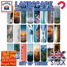 Scenic Landscape Magnetic Bookmarks Set of 3 Nature Reading Gift