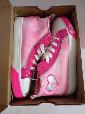 Barbie Girls Platform Sneakers Size 4 Youth Kids Canvas Shoes Mattel Brand New 