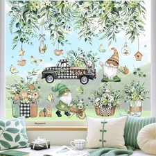 Spring Summer Hanging Vine Eucalyptus Leaves Double Sided Window Clings Green
