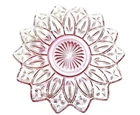 Vintage Federal Glass Pink Pressed Glass Flower Dish Plate 9 inches