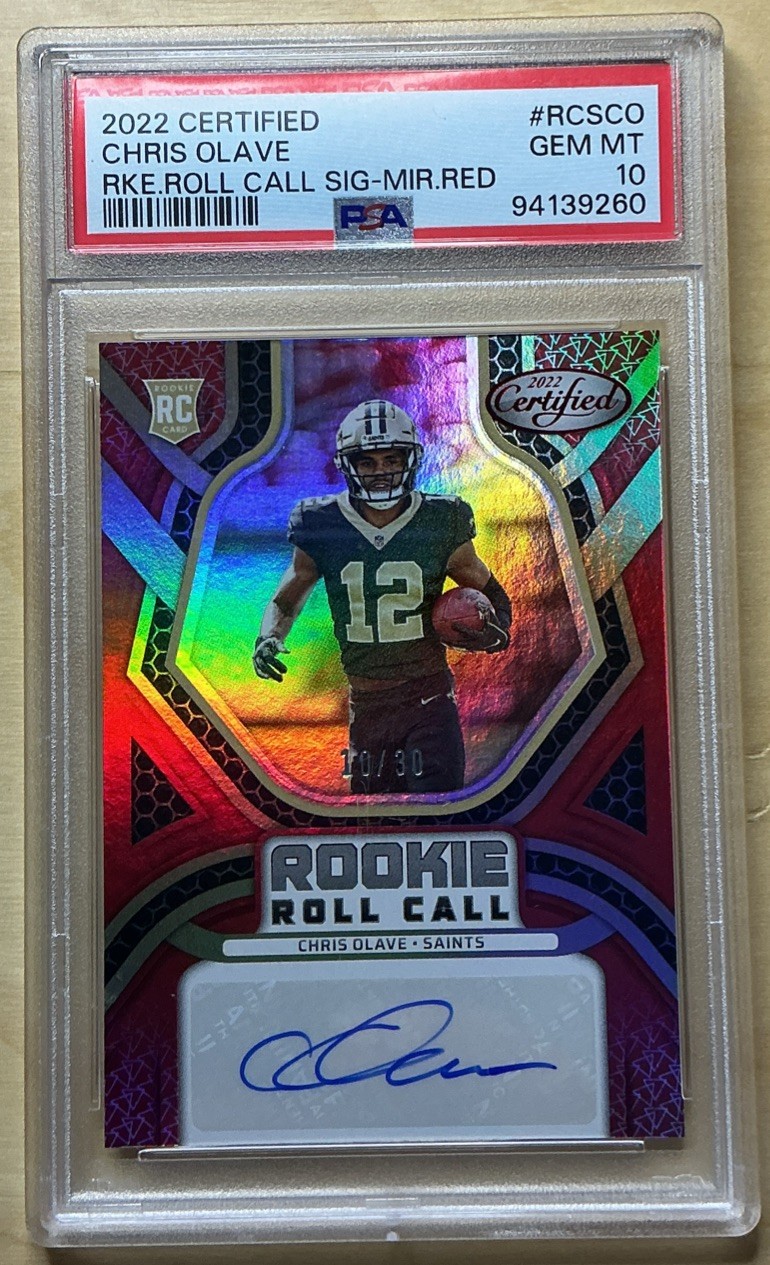 Chris Olave Panini Certified Rookie Roll Call Signatures #RCSCO Mirror Red