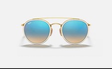Ray-Ban Round Doucle Bridge RB3647N 001/4O 51-22 Gold/Blue Gradiant Flash