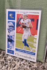 Panini 2020 Chronicles Justin Herbert Rookie Card #53 Los Angeles Chargers. rookie card picture