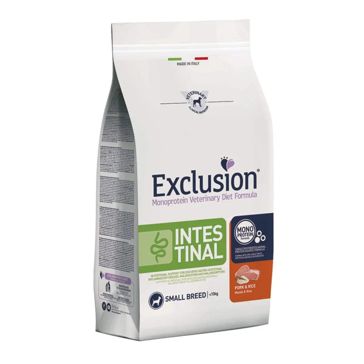 EXCLUSION INTESTINAL SMALL ADULT CON MAIALE E RISO KG 7.