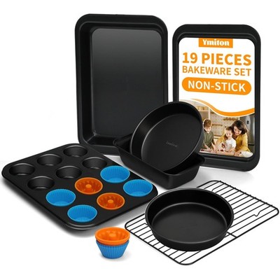 Nonstick Baking Pans Set, 19 PCS Stackable Bakeware Sets, Oven Pan Set Includ...