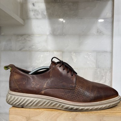Ecco St.1 Hybrid Lite Derby Shoes Mens Size 10 Brown Leather Casual Office Laces