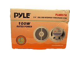 Pyle PLMR57W 5.25" 100 Watt Max Marine Full-Range Speakers Set White New In Box