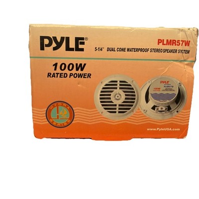 Pyle PLMR57W 5.25'' 100 Watt Max Marine Full-Range Speakers Set White New In Box