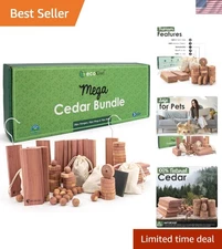 Natural Cedar Storage Mega Bundle - 20 Hangers, 75 Balls for Odor-Free Wardrobes