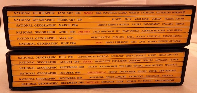 1984 Vintage National Geographic 1st HOLOGRAM-12 Monthly Issues WITH SLIP COVERS