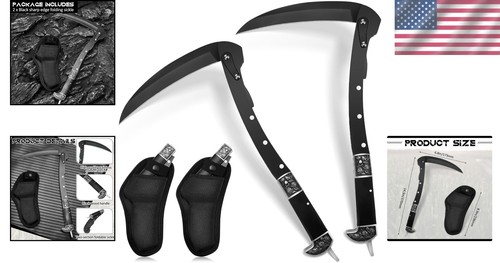 2-Piece Grass Cutting Tool Set - 14.6" Folding Sickles for Gardening & Farming - Picture 2 of 9