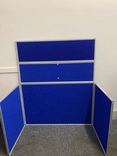 Folding Table Top Display Tri Fold Board Tabletop Poster Board 5 Panels (Blue)
