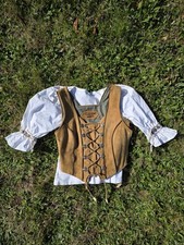 Trachtenlederweste 100% Leder Country Maddox Gr. 36 + wei&szlig;e Bluse Gr. 38