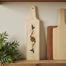 VTG Hand Painted Wood Bread Cutting Board Rosemaling Farmhouse Folk Art 15"