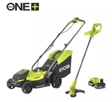 Ryobi 18V ONE+ Cordless 33cm Lawnmower + FREE 23cm Grass Trimmer Set (1 x 5.0Ah)