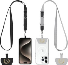 Cell Phone Lanyard 2 Pack-2 Adjustable Crossbody Strap,2 Letter Patches