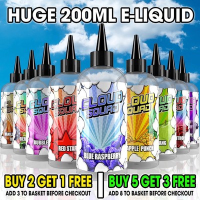 cloud chasing vape juice E Liquid 200ML Premium 0mg | CloudSquad | 70vg/30pg | | Chaser Slow Consumable Bar Juice Clear Salt Color:Blue Leather