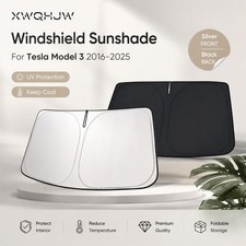 Foldable Windshield Sun Shade For Car 240T Reflective UV and Heat Shield wi...