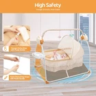 Portable Electric Bluetooth Baby Swing Cradle Bassinet Rocking Crib Infant Bed