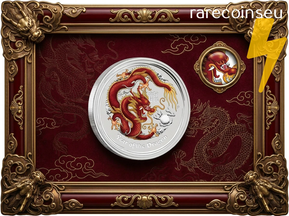 DRAGON Lunar Year Series 1 Kilo Coloured Silver Proof Coin 30$ Australia 2012