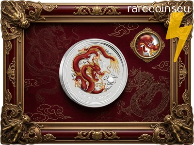 DRAGON Lunar Year Series 1 Kilo Coloured Silver Proof Coin 30$ Australia 2012 - Bild 1 von 3