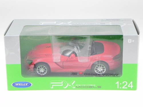 Dodge Viper SRT-10 2003 rojo coche en miniatura 22445 Welly 1:24 - Imagen 7 de 7
