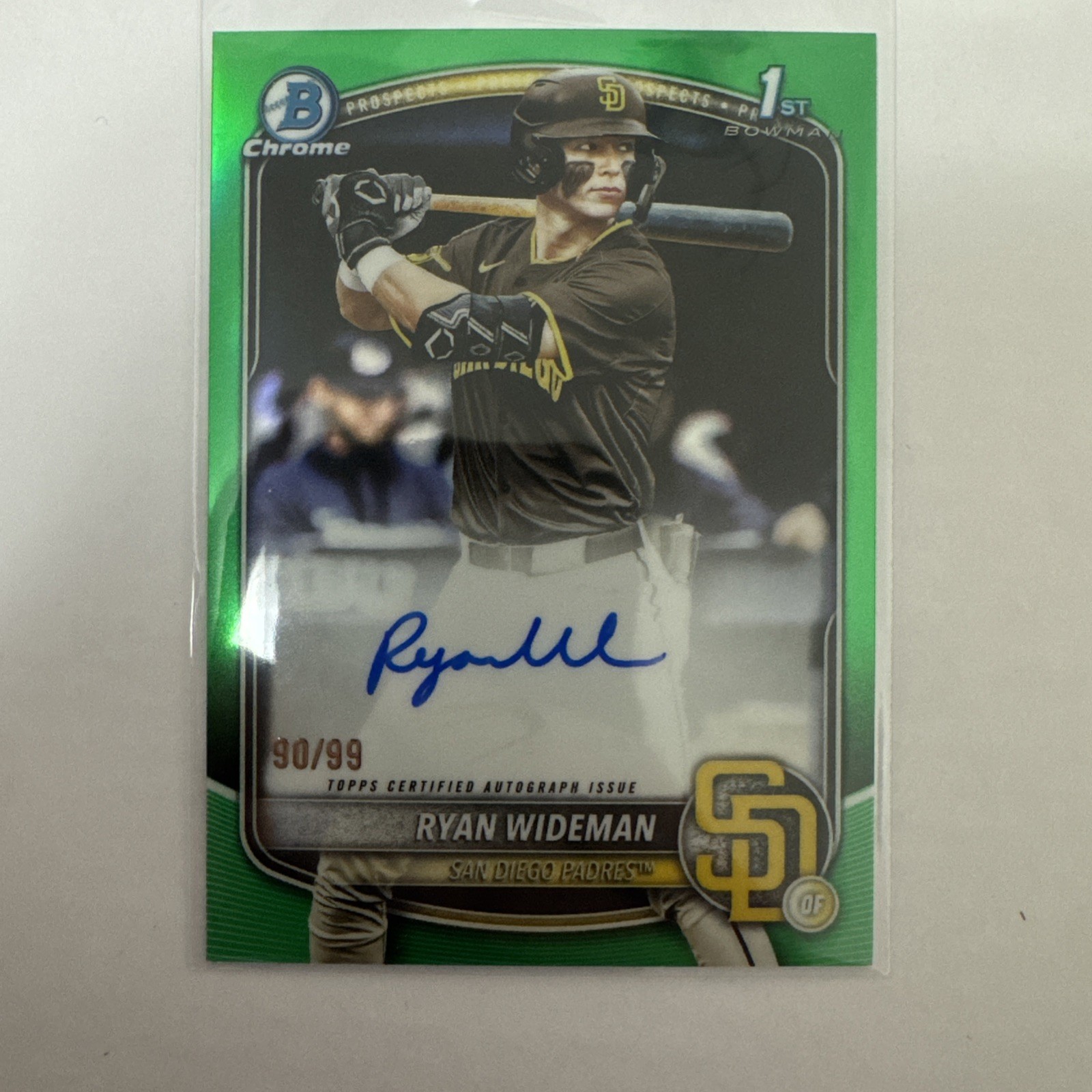 2025 Bowman Draft Chrome Ryan Wideman True Green Refractor 1st Auto /99