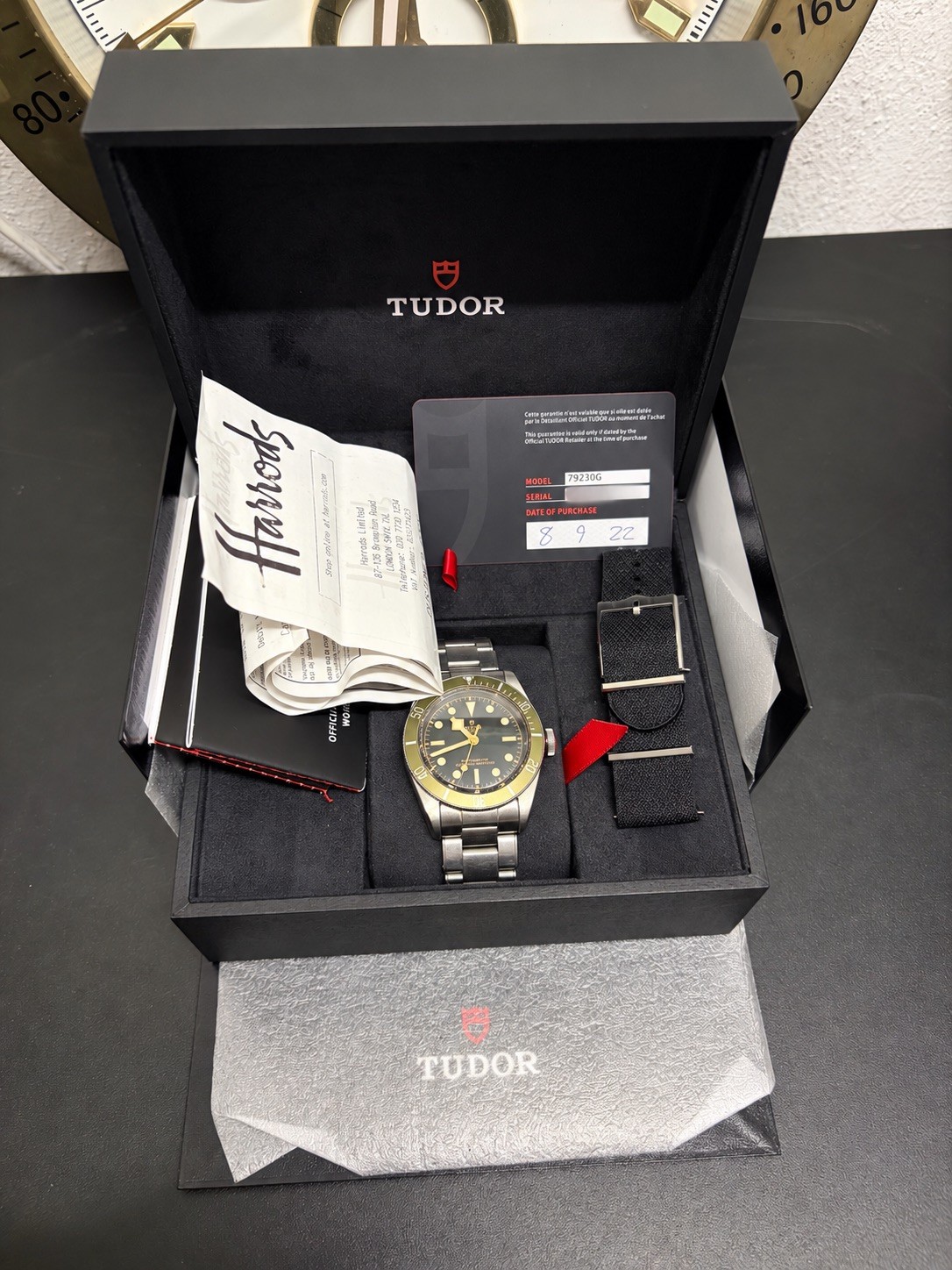 Tudor Black Bay Harrods 79230G 41mm Full Set 2022 Box Papers Receipt Strap