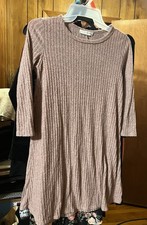 Casual Women's Dress Pink brush Short Sleeve Mini Small