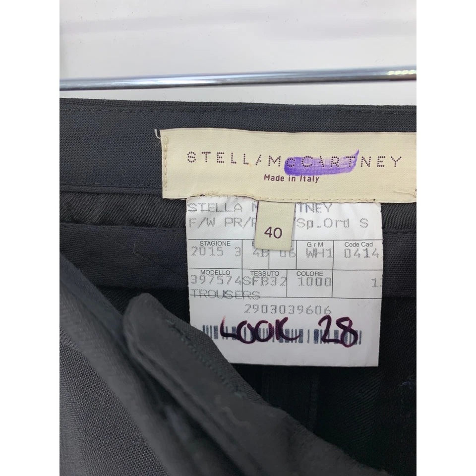 Stella McCartney Pants Women's Size 40 US 4-6 Trouser Wide Flare Leg Black - Image 3 of 4