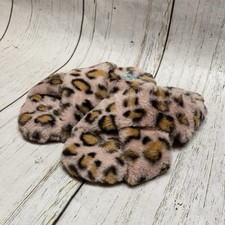 Toms Susie Faux Fur Pink Cheetah Cross Slip On Slippers Size 9
