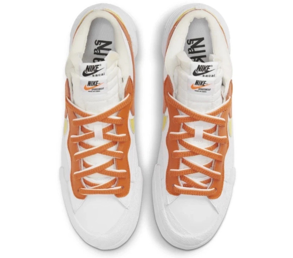 Nike Blazer Low x Sacai Mens Size 8 Magma Orange DD1877-100  display picture 3