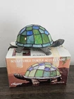 Vintage Cheyenne Tiffany Style Turtle Lamp Stained Glass Mosaic Works No Issues